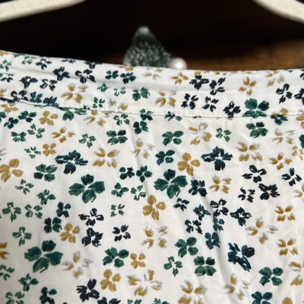 OLD NAVY Emerald/Gold/Cream Floral 2-Pocket Flare Skirt, Sz Large, GUC. - Picture 3 of 9